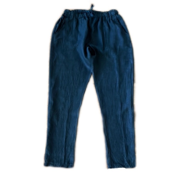 Vic bee Linen Navy Pant Size M - Picture 1 of 14